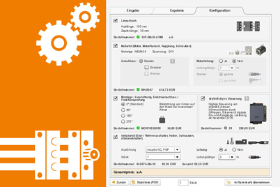 Configurador de atuadores lineares elétricos